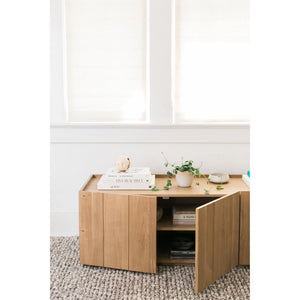 Plank Media Cabinet in Natural Oak