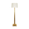 FLUTED WOOD FLOOR LAMP IN GOLD LEAF WITH CREAM SILK SHADE