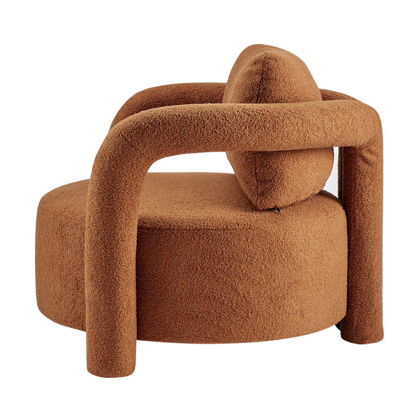 Maisie Faux Shearling Accent Arm Chair, Wilmont Brown
