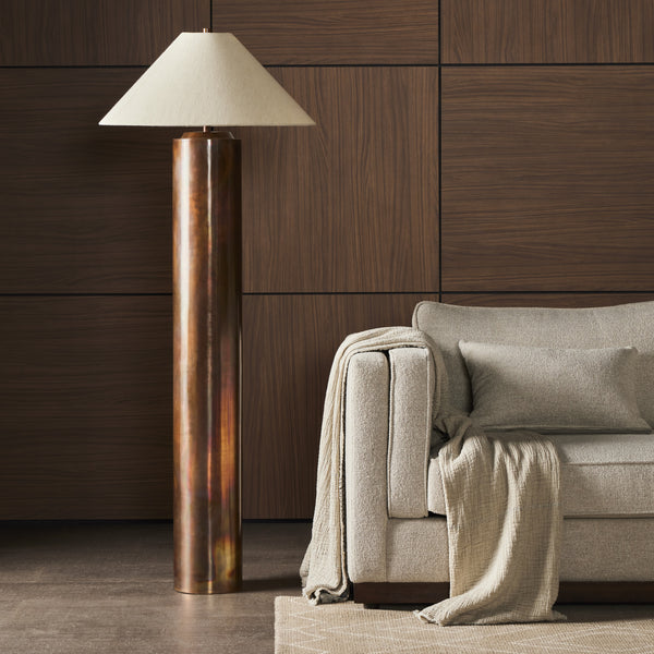 Seaton Floor Lamp In Iridescent Acid Wash