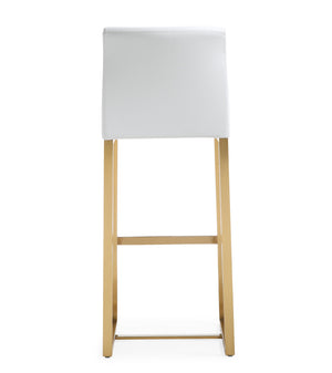 Denmark White Gold Steel Barstool (Set of 2)
