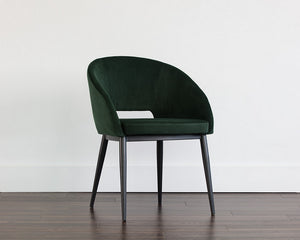 Thatcher Dining Chair - Black - Deep Green Sky