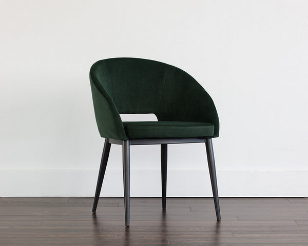 Thatcher Dining Chair - Black - Deep Green Sky