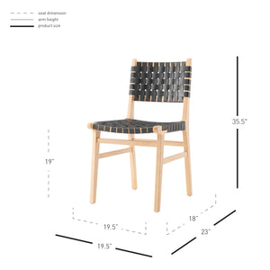Marco PU Dining Side Chair, Black