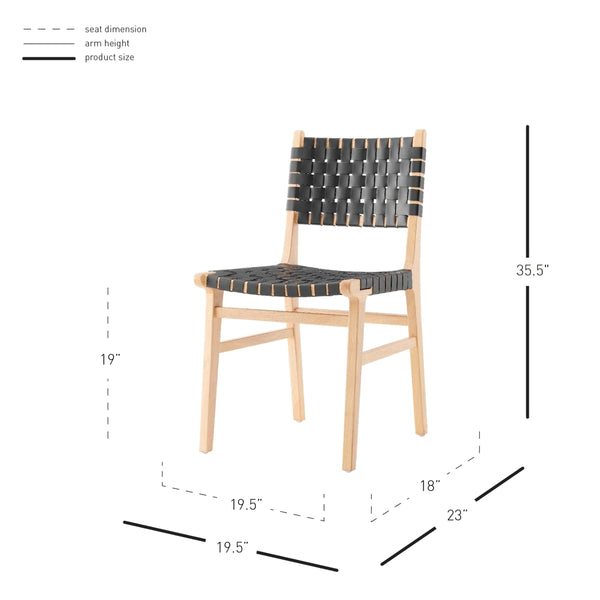 Marco PU Dining Side Chair, Black