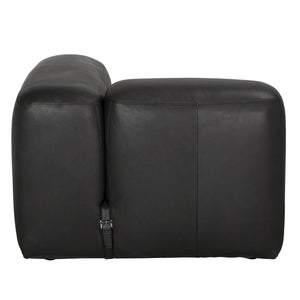 Augustus Modular Sofa, Left Corner, Santosa Matte Black Leather