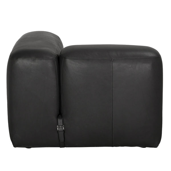 Augustus Modular Sofa, Left Corner, Santosa Matte Black Leather