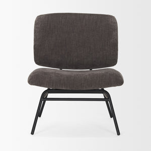 Nora Charcoal Fabric w/ Matte Black Metal Legs Accent Chair