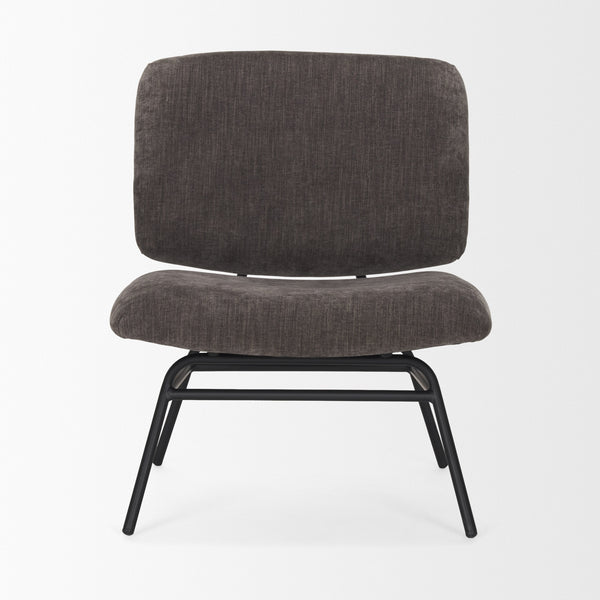 Nora Charcoal Fabric w/ Matte Black Metal Legs Accent Chair