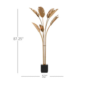 Tropical Grande Floor Lamp In Vintage Brass & Black