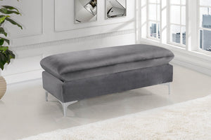 Lucy Ottoman In Grey Velvet