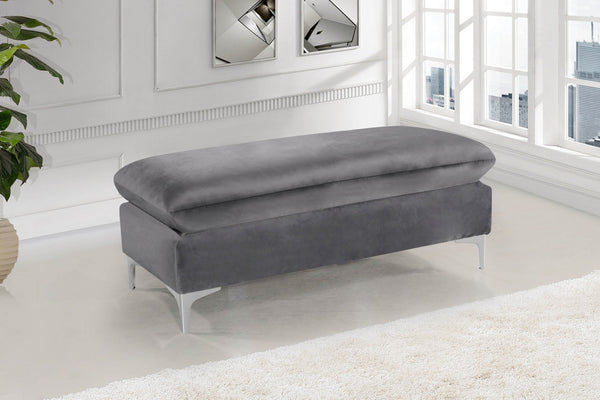 Lucy Ottoman In Grey Velvet