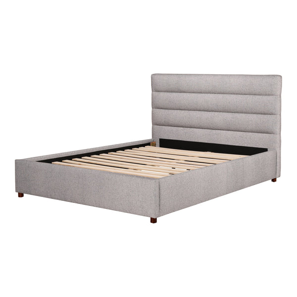 Moe's Takio Queen Bed in Light Grey Upholstery
