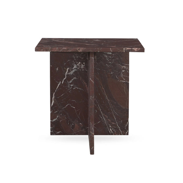Bexly Marble Square End Table - Merlot
