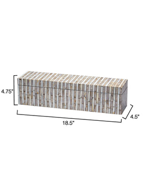 Roosevelt Grey Mother of Pearl Decorative Box, Large 