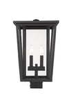 Seoul 2 Light Outdoor Post Mount Fixture in Black Finish