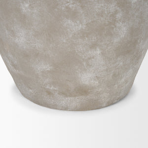 Utari Short Gray Brown w/ White Detailing Ceramic Floor Vase