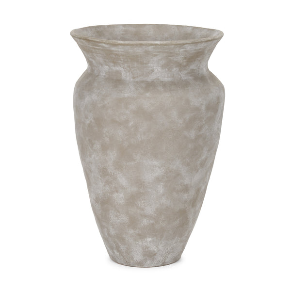 Utari Tall Gray Brown w/ White Detailing Ceramic Floor Vase