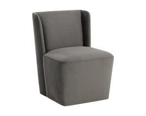 AMITA WHEELED DINING CHAIR - PICCOLO PEBBLE