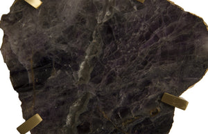 Gem Wall Slice in Brass Setting, Purple Quartz