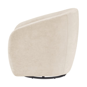 Regina Velvet Swivel Accent Arm Chair, Dainty Cream