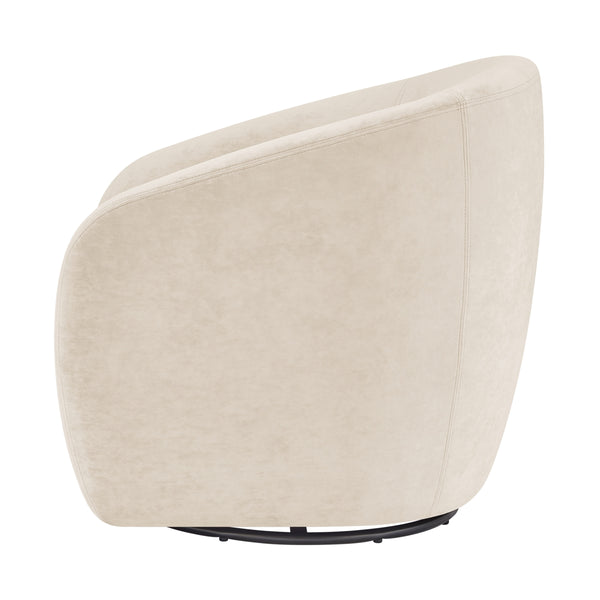 Regina Velvet Swivel Accent Arm Chair, Dainty Cream