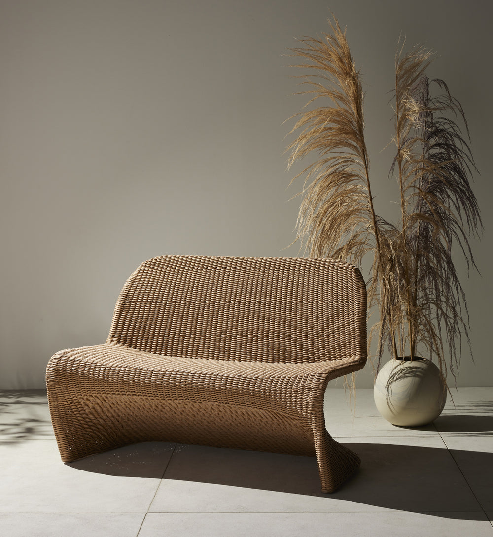 Portia Outdoor Dining Bench In 50" In Natural