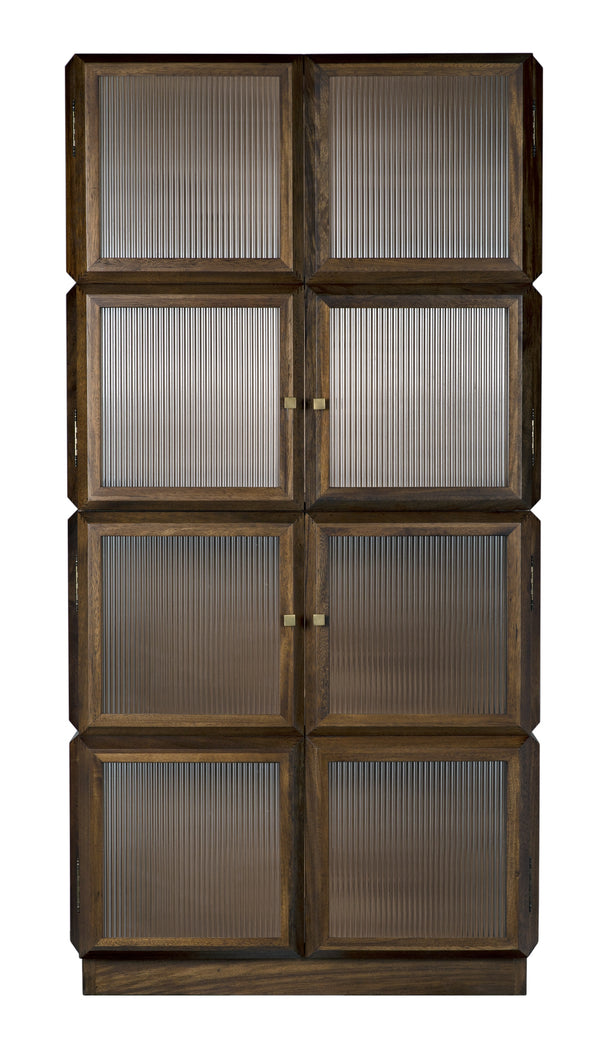 Collins Hutch in Dark Walnut with Glass Accents