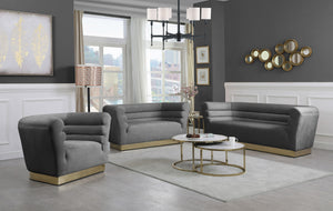 Clarence Chair In Grey Velvet