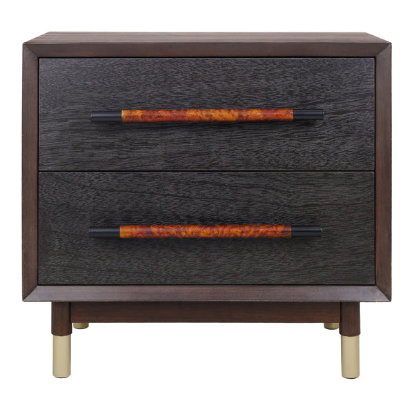 Callan KD Nightstand/Side Table 2 Drawers, Dark Walnut