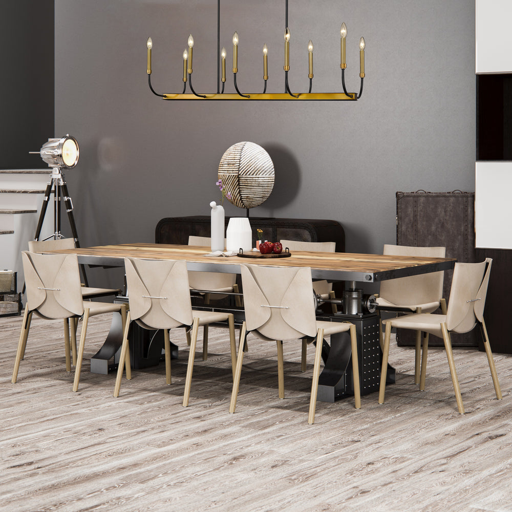 Haylie 10 Light Island/Billiard in Matte Black + Olde Brass Finish