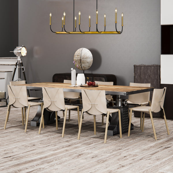 Haylie 10 Light Island/Billiard in Matte Black + Olde Brass Finish