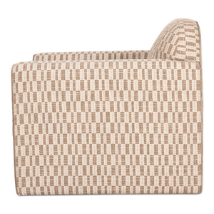 Leo Accent Chair in Taupe with Geometric Pattern