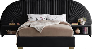 Diana Queen Bed In Black Velvet