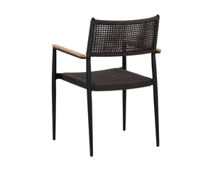 NAVA STACKABLE DINING ARMCHAIR - BLACK