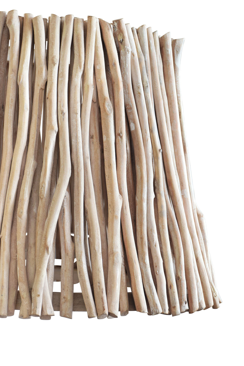 TAPERED DRUM PENDANT HANDCRAFTED WITH WHITEWASH EUCALYPTUS WOOD