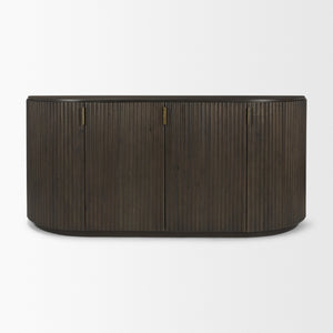 Terra 72L x 18W x 32H Dark Brown Wood Fluted Sideboard