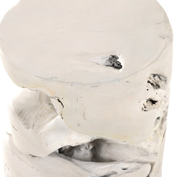 Teak Stool In Ivory Teak