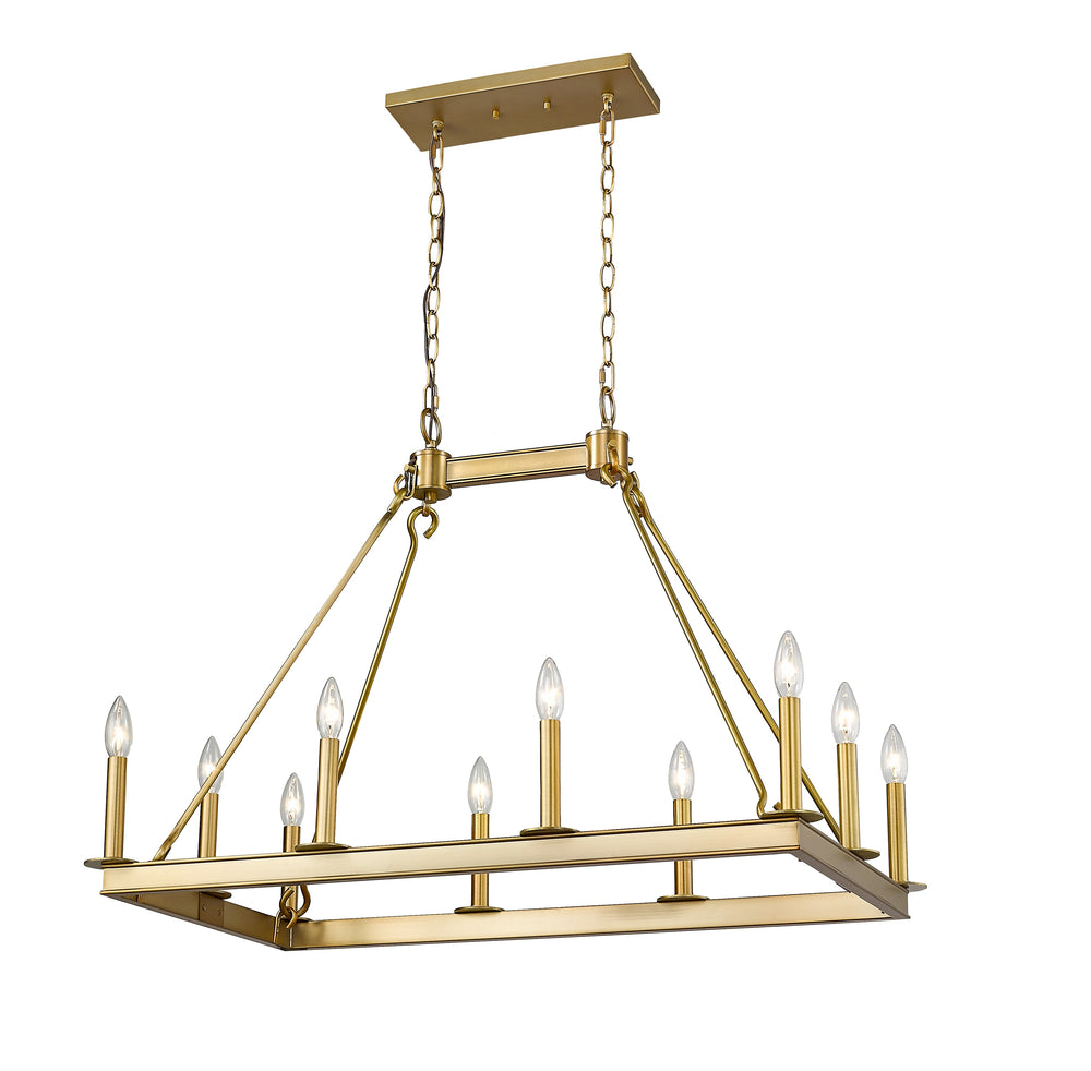Barclay 10 Light Island/Billiard in Olde Brass Finish