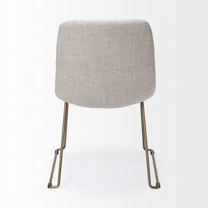 Sawyer I Beige Fabric Seat Gold Metal Frame Dining Chair