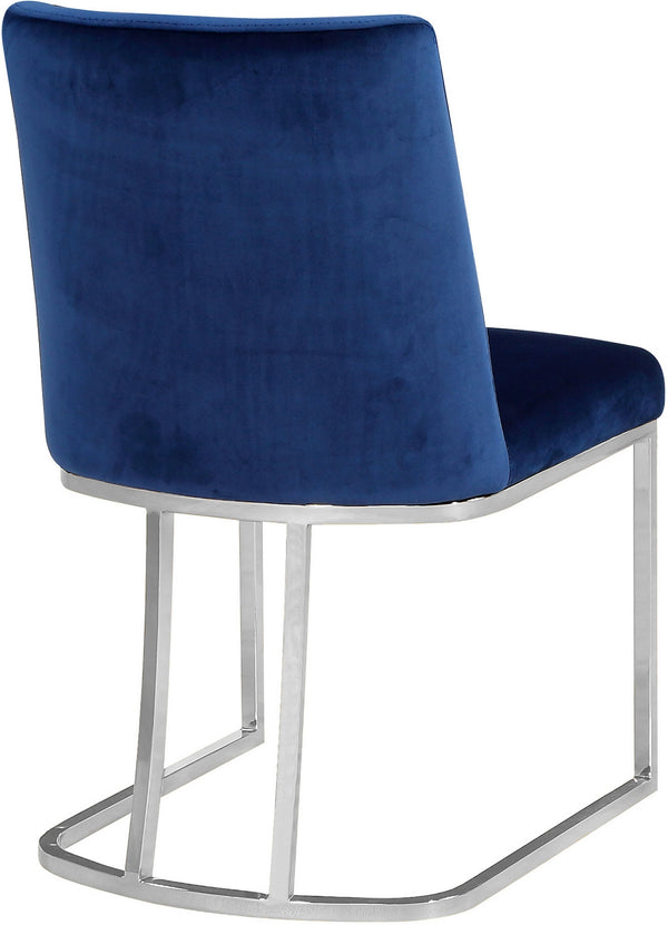Rick Dining Chair In Navy Velvet and Chrome