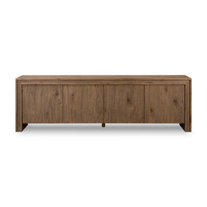 Chalmers Media Console In Weathered Oak Veneer