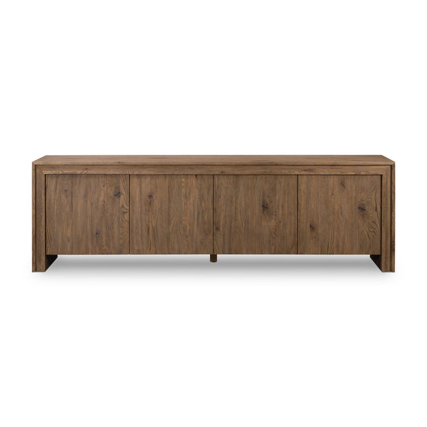 Chalmers Media Console In Weathered Oak Veneer
