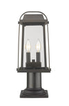 Millworks 2 Light Outdoor Pier Mounted Fixture in Oil Rubbed Bronze Finish