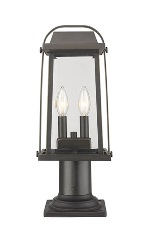 Millworks 2 Light Outdoor Pier Mounted Fixture in Oil Rubbed Bronze Finish