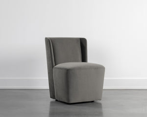 AMITA WHEELED DINING CHAIR - PICCOLO PEBBLE