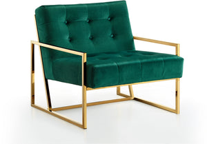 Benny Accent Chair In Green Velvet
