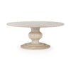 Hera Solid Wood Dining Table with Pedestal Base - Creamwood