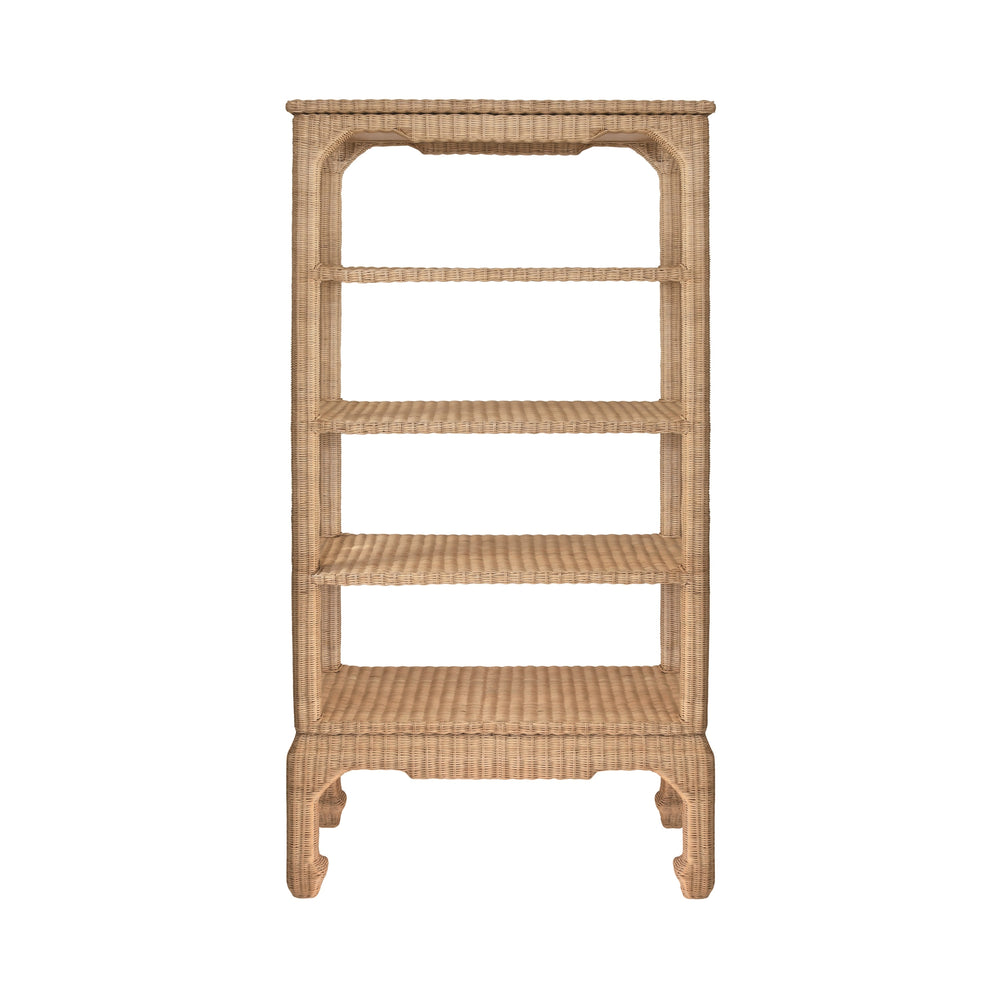 MING STYLE ETAGERE IN WOVEN RATTAN
