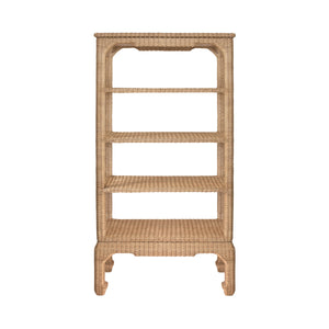 MING STYLE ETAGERE IN WOVEN RATTAN